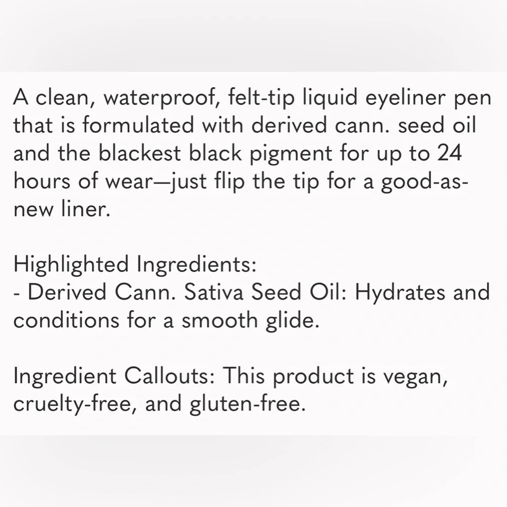 MILK Makeup NIB Kush Liquid Eyeliner - Black - Full Size 0.03 oz
